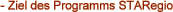 Ziel des Programms STARegio